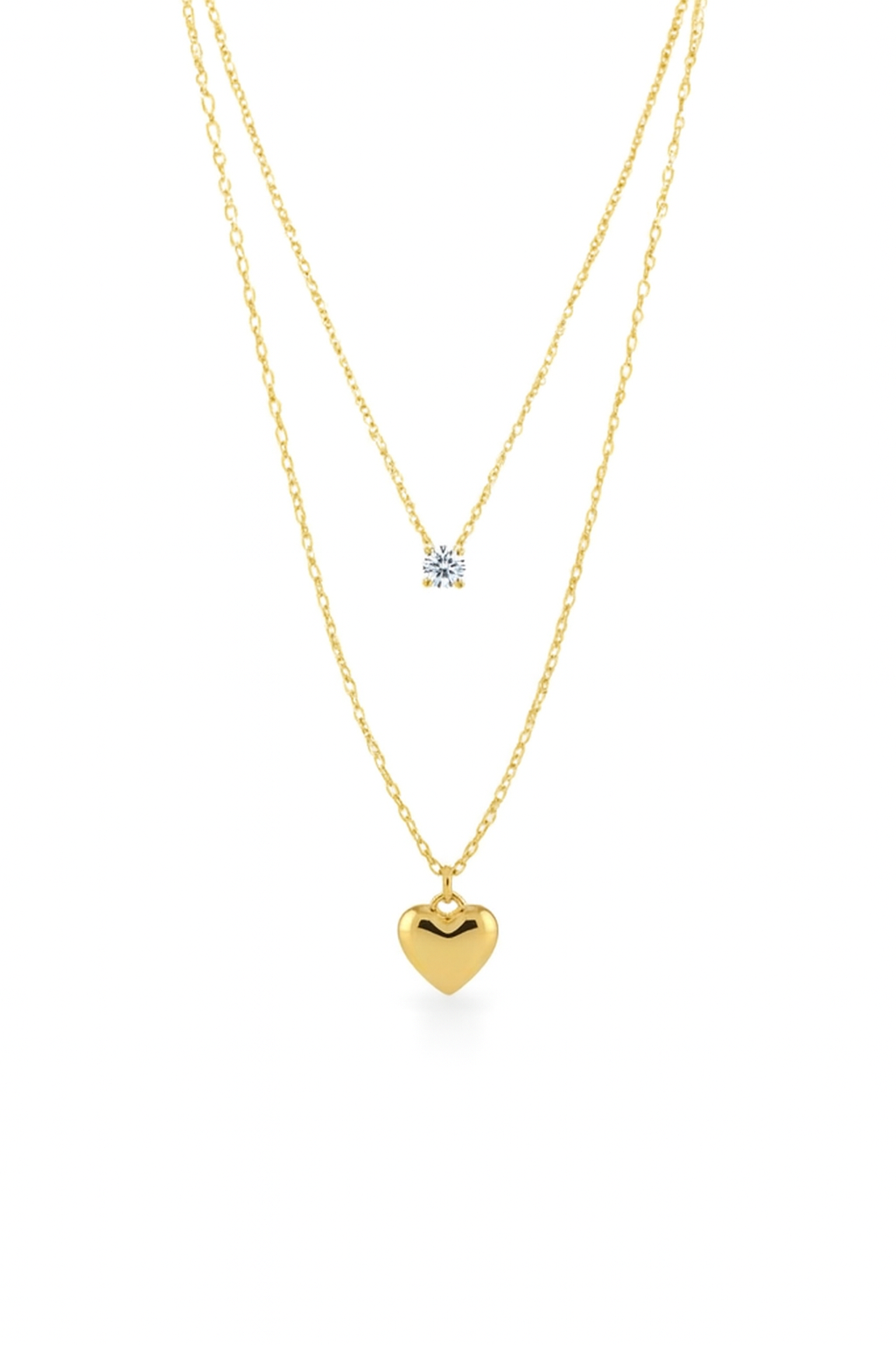 Minimalist Double-Layer Gold Necklace-D 24